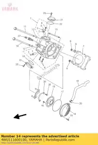 yamaha 4WU111600100 respirador assy - Lado inferior