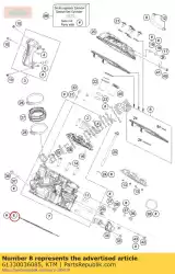 Ici, vous pouvez commander le joint de culasse 0,85 auprès de KTM , avec le numéro de pièce 61330036085: