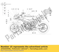 Aprilia 2H000998, Naklejka sx, OEM: Aprilia 2H000998