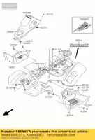 56066S002553, Kawasaki, patroon, wit / goud / bl kawasaki kfx 50, Nieuw