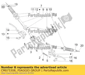 Piaggio Group CM073308 transmissão de controle de aceleração completa - Lado inferior