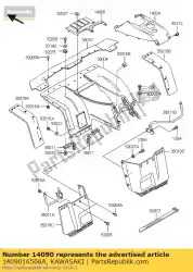 Aquí puede pedir cubierta, guardabarros delantero, fr klf300-c de Kawasaki , con el número de pieza 1409016566A: