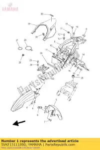 yamaha 5VKF15111000 garde-boue avant - La partie au fond