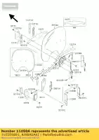 110501891, Kawasaki, bracket,windshield,lh kawasaki vn classic fi n mean streak p drifter r j g f h vulcan e nomad l  a vn1500 tourer 1500 , New