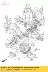 Ici, vous pouvez commander le couvercle, côté culasse 2 auprès de Yamaha , avec le numéro de pièce 5S7111860000: