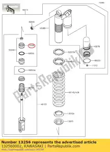 Kawasaki 132560002 piston,shockabsorber - Bottom side