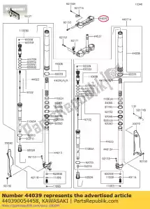 Kawasaki 440390054458 tenedor-tenedor superior, p.silv - Lado inferior