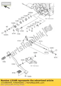 Kawasaki 131680009 lever,rh - Bottom side