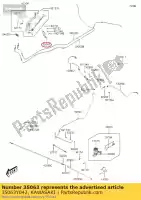 35063Y042, Kawasaki, 01 verblijf, parkeerrem assy kawasaki  700 2019 2020 2021, Nieuw