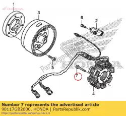 Here you can order the bolt, socket, 6x30 from Honda, with part number 90117GB2000:
