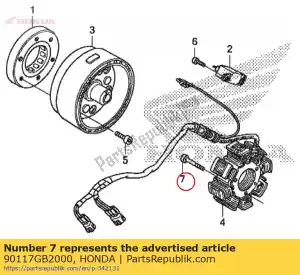 Honda 90117GB2000 bolt, socket, 6x30 - Bottom side