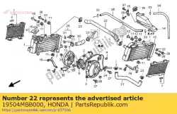 Qui puoi ordinare tubo flessibile, parte superiore del radiatore da Honda , con numero parte 19504MBB000: