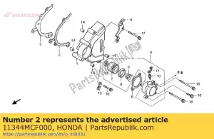 honda 11344MCF000 gasket, l. crankcase cover - Bottom side