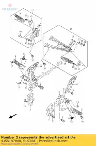 Suzuki 4355147H00 wspornik, stopa fr - Dół