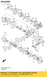 suzuki 2423135F20 gear,3rd & 4th drive - Bottom side