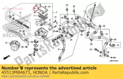 Aquí puede pedir tapa, cilindro maestro de Honda , con el número de pieza 45513MB4673: