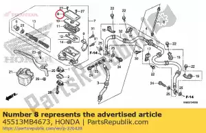 Honda 45513MB4673 tapa, cilindro maestro - Lado inferior