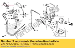 honda 22870KZZ900 kabelcomp., koppeling - Onderkant