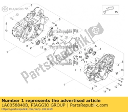 Aprilia 1A0058840B, 2. kot. kompletna skrzynia korbowa, OEM: Aprilia 1A0058840B