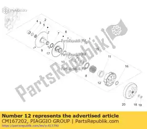 Piaggio Group CM167202 kupplungbacken - Lado inferior