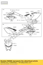 Here you can order the pattern,head lamp cover klx450 from Kawasaki, with part number 560681253: