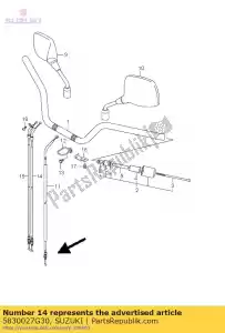 suzuki 5830027G30 cabo conjunto, através - Lado inferior