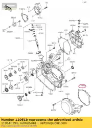 Aquí puede pedir junta, tapa del generador kx85a6f de Kawasaki , con el número de pieza 110610194: