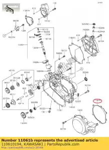 kawasaki 110610194 junta, tapa del generador kx85a6f - Lado inferior