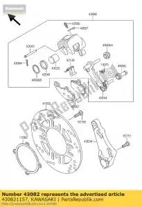 kawasaki 430821157 brake pads - Bottom side