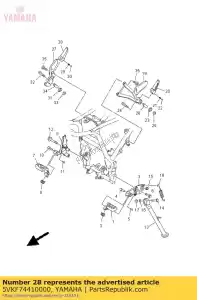 yamaha 5VKF74410000 reposapiés trasero 2 - Lado inferior