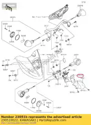 Aquí puede pedir lámpara de señalización de soporte, rr vn900b7 de Kawasaki , con el número de pieza 230510022: