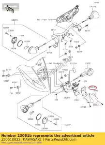 kawasaki 230510022 lámpara de señalización de soporte, rr vn900b7 - Lado inferior