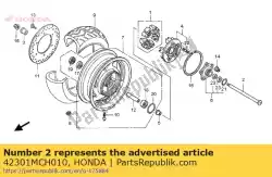 Aqui você pode pedir o eixo, rr. Roda em Honda , com o número da peça 42301MCH010: