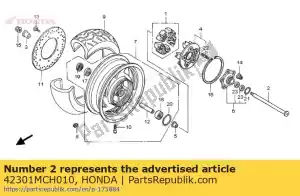 Honda 42301MCH010 eje, rr. rueda - Lado inferior