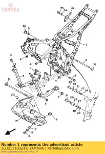 Yamaha 3LD211100233 frame comp. (3ld2) - Onderkant