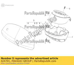 Aqui você pode pedir o spoiler de guiador completo em Piaggio Group , com o número da peça 624701: