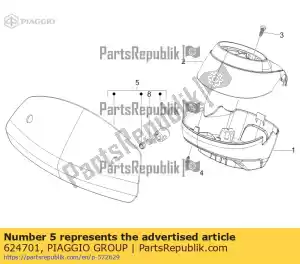 Piaggio Group 624701 spoiler de guiador completo - Lado inferior