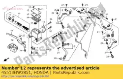 Aqui você pode pedir o tampa, cilindro mestre em Honda , com o número da peça 45513GW3851: