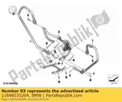 Here you can order the base support, crash bar, front from BMW, with part number 11848535204:
