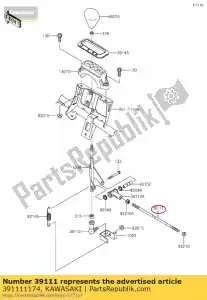 kawasaki 391111174 rod-tie,shift kvf650-a1 - Bottom side