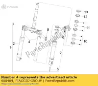 600484, Piaggio Group, montante a forcella derbi piaggio boulevard fly vthm57200 zip 50 100 125 150 2005 2006 2007 2008 2010 2016, Nuovo