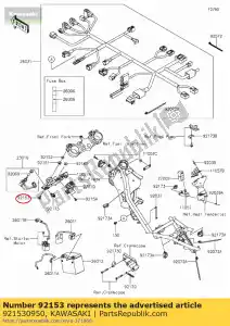 kawasaki 921530950 parafuso, flangeado, 6x22 kx125m6f - Lado inferior