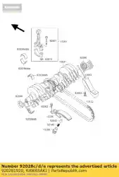 Qui puoi ordinare boccola, collegamento ro zr750-f1 da Kawasaki , con numero parte 920281920: