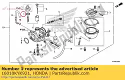 Aqui você pode pedir o jogo de gaxeta em Honda , com o número da peça 16010KYK921: