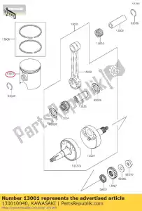 Kawasaki 130010040 zuigermotor, b - Onderkant