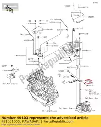 Here you can order the 01 arm-governor from Kawasaki, with part number 491031055: