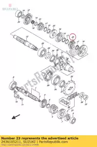 suzuki 2436105211 versnelling, 6e gereden - Onderkant