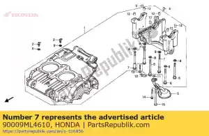 Honda 90009ML4610 boulon, bride, 10x12 - La partie au fond