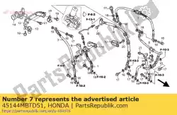 Ici, vous pouvez commander le tuyau b, fr. Joint d'unité abs auprès de Honda , avec le numéro de pièce 45144MBTD51: