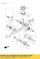 zuiger (0,50 mm o / s) van Yamaha, met onderdeel nummer 5UH116360000, bestel je hier online: